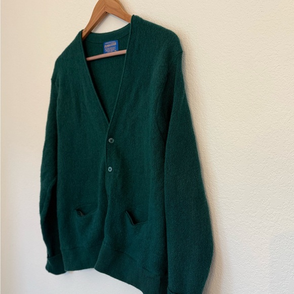 Vintage Pendleton Knockabouts 100% Wool Button Up Sweater Womens XL Green USA - Picture 5 of 9